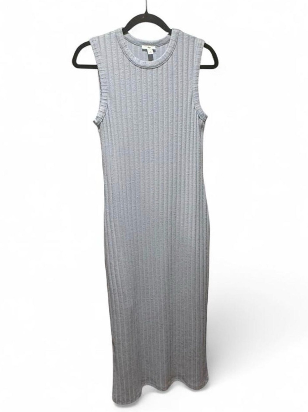 dip Ribbed Sleeveless Maxi Dress in Light Blue